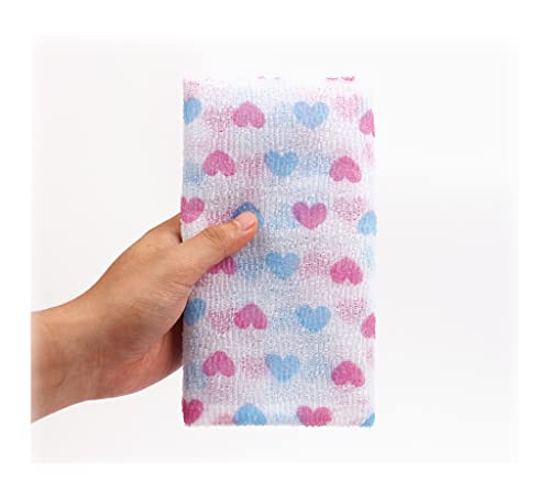 Easy Well Heart Exfoliating Shower Towel Bath Body Scrubber