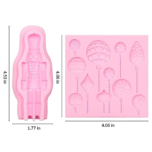 Christmas Nutcracker Soldier & Ornament Silicone Mold Set for Cake Decoration