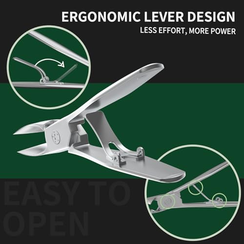 VANWIN Ingrown Toenail Clippers for Thick Nails with 33mm Wide Jaw and Slanted Blade