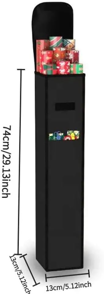 Wrapping Paper Storage Bag - 31'' Organizer for 9 Standard Rolls | Gift Wrap Holder with Pocket for Crafts