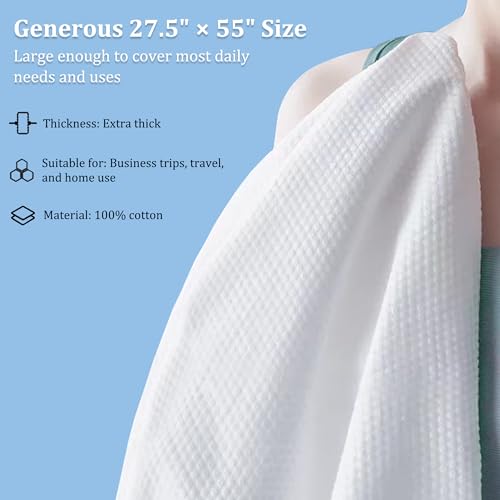 Celmuron Disposable Bath Towels - 5 Pack Individually Wrapped, 55" x 27.5"
