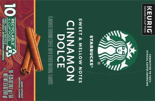 Starbucks K-Cup Coffee Pods - Cinnamon Dolce Flavored, 100% Arabica, 20 Pods Total