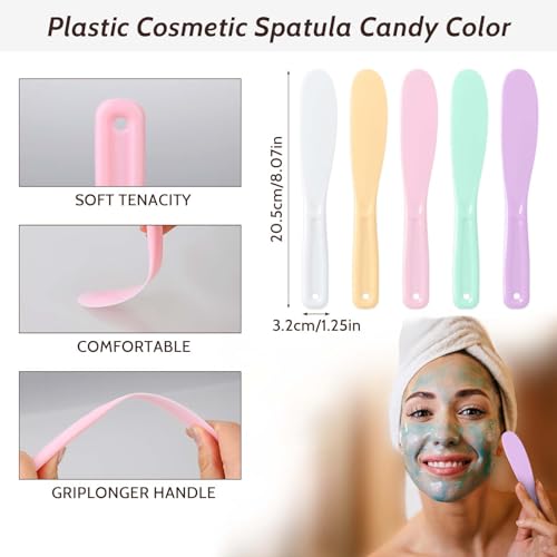 Mozeat Lens 5Pcs Plastic Face Mask Spatula Set for Skincare and Lotion