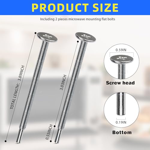 Samsung Microwave Mounting Bolts - Under Cabinet Flat Bolts Replacement Kit