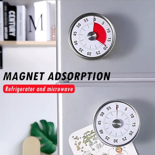 Visual Kitchen Timer - Magnetic Stainless Steel Countdown Timer for Cooking & Study
