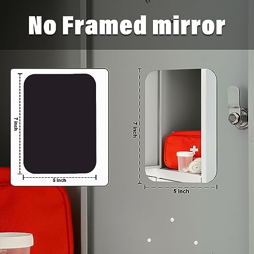 Magnetic Locker Mirror 5x7 Inches - Frameless Glass for School & Home - Variation 1