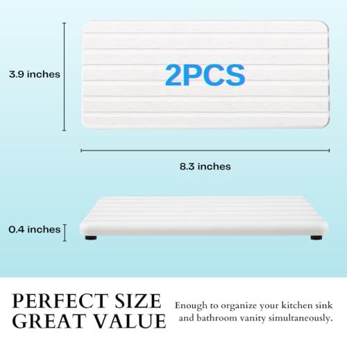 Ankzon 2-Pack Fast-Drying Diatomite Sink Tray, Ultra-Absorbent Soap Holder