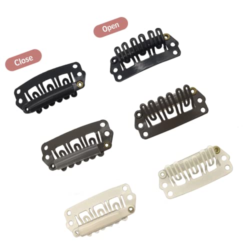 DOORES 2-Piece Blonde Metal Snap Clips for Hair Extensions 30mm