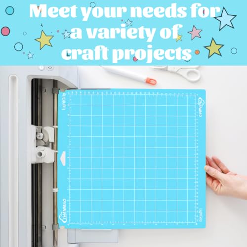 THANMAO 3-Pack 12x12 Light Grip Cutting Mats for Cricut - Reusable Adhesive Craft Mats