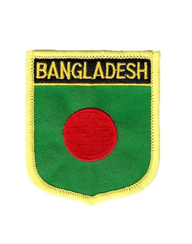 Bangladesh Flag Patch Embroidered Shield Iron On Sew On Tactical