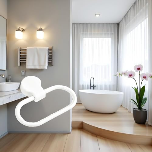 Adhesive Hand Towel Ring - Wall-Mounted Round Holder for Bathroom