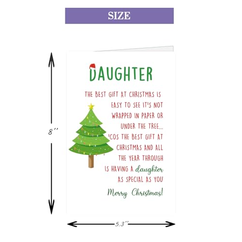 Merry Christmas Card for Daughter - Cute Family Greeting Card