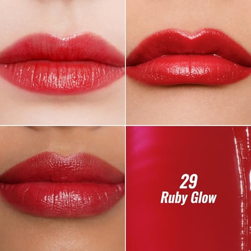 Oulac Bright Red Moisturizing Lipstick, Vegan Glass Shine Lip Tint