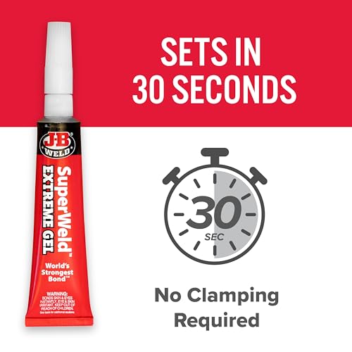 J-B Weld SuperWeld Extreme Superglue 15g Gel - Flexible, Impact-Resistant Adhesive for Metal, Plastic, Glass