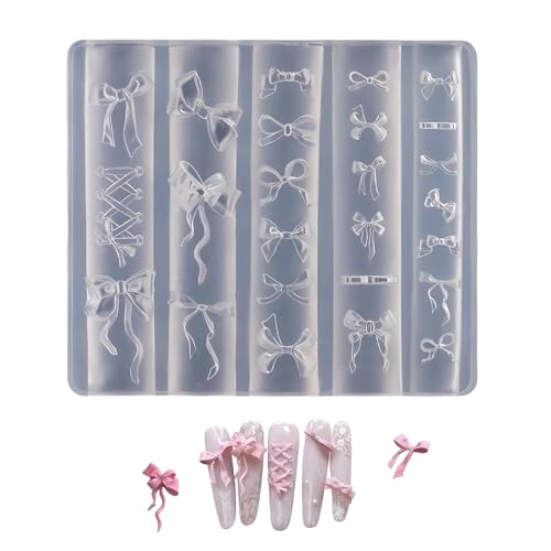3D Bow Silicone Nail Mold for Resin Epoxy and Acrylic Nail Art Crafts