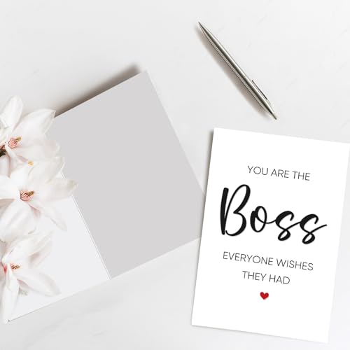 Spercy World's Best Boss Thank You Card with Golden Envelope