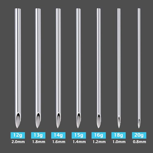 16G Sterile Body Piercing Needles 10-Pack Stainless Steel - DJCIW