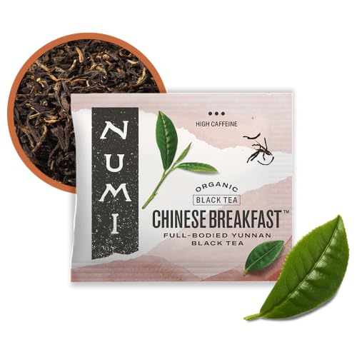 Numi Organic Yunnan Black Breakfast Tea - 100 High Caffeine Tea Bags, Fair Trade, Organic