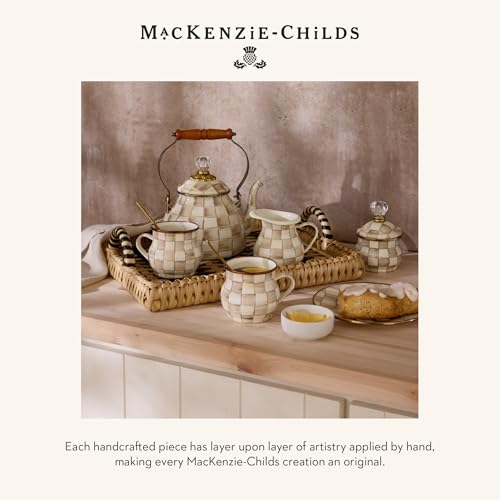Glass Cookie Jar with Lid - Mocha Check Pattern, 1 Gallon Storage