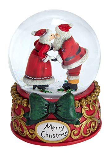 Mr. & Mrs. Claus Musical Snow Globe - 100mm Holiday Decor