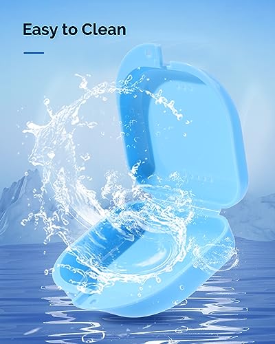 JMU 4-Pack Retainer Case with Vent Holes and Snap Lock - Travel Mouth Guard & Denture Storage Box