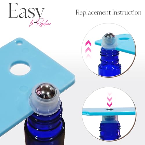 10ml Cobalt Blue Glass Roller Bottles for Essential Oils, 12 Pack