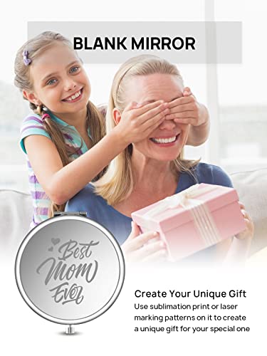 Portable Double-Sided Compact Mirror – 1x/2x Magnification, Silver