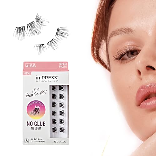 imPRESS Falsies Press-On Self-Adhesive Eyelashes, Glam Volume Lash Clusters
