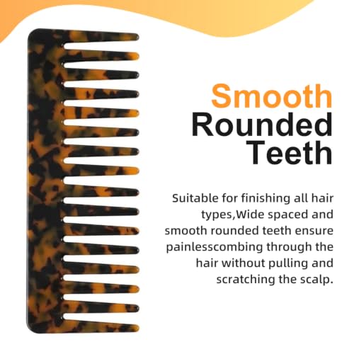 Wide Tooth Detangling Comb Tortoise Shell Anti-Static Hair Comb