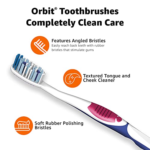 Amazon Basics Orbit Soft Toothbrushes, Full Size, 4-Count Pack