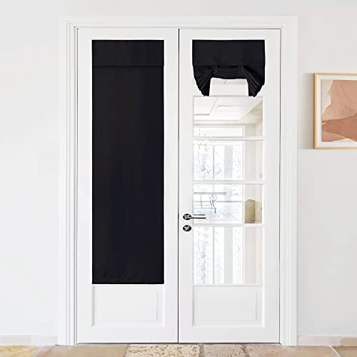 NICETOWN Blackout French Door Curtain, 26x69 Inch Adhesive Thermal Shade