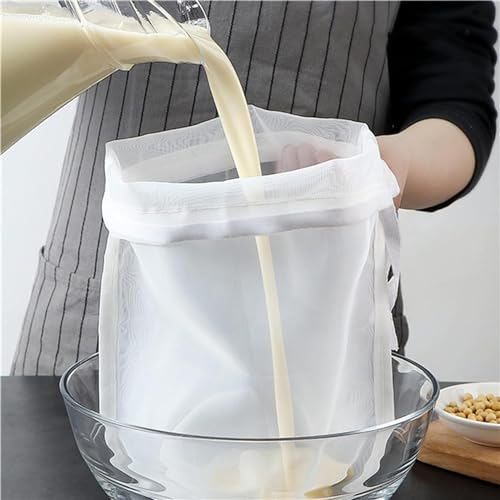 Jinshining Reusable Nut Milk Bag - Fine Nylon Mesh Food Strainer