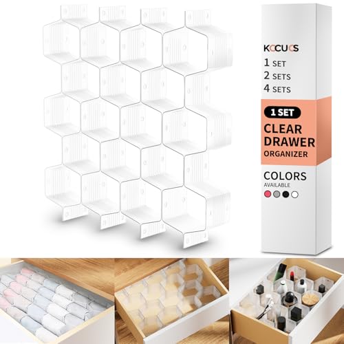 Kocuos Honeycomb Drawer Organizer Divider White 1pc - Adjustable Underwear Socks Belt Storage
