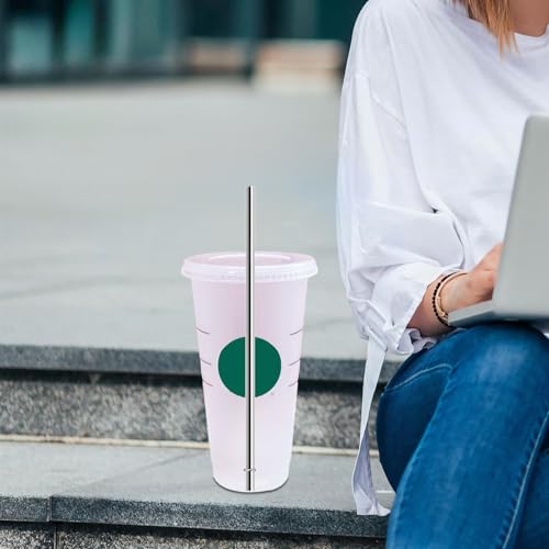 10.5 Inch Stainless Steel Straws - 6 Pack for Starbucks Venti 24 oz