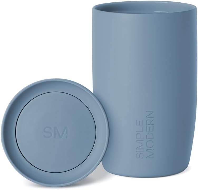 Simple Modern Voyager Signature Travel Coffee Mug - 12oz Insulated Stainless Steel with 360° Lid | Blue Dune
