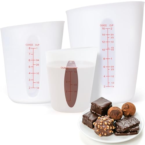 Wilewir Silicone Measuring Cups Set - 1/2 Cup, 1 Cup, 2 Cup - BPA Free