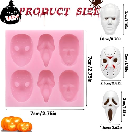 Halloween Silicone Chocolate Molds - 6 Cavities Scary Character Heads