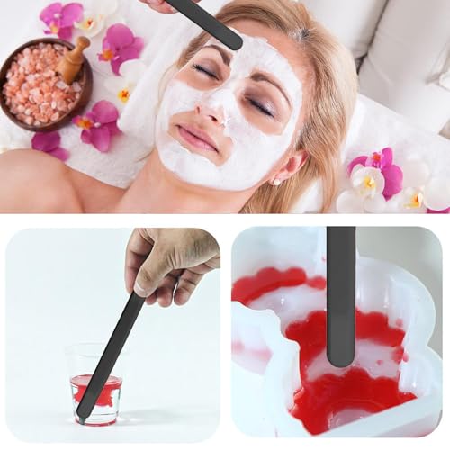 LEISENOR Silicone Wax Applicator Sticks Reusable Hard Wax Spatula 2pc Black