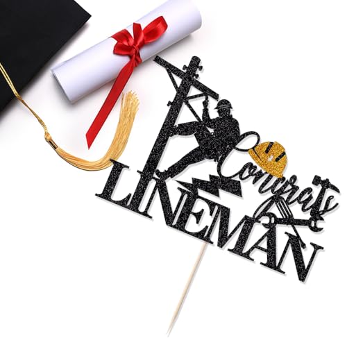Congrats Lineman Graduation Cake Topper | Class of 2026 Decor
