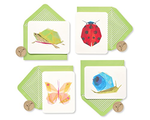 Papyrus Garden Critters Blank Cards Set with Keepsake Box - 20 Count