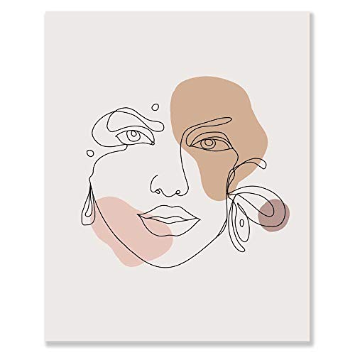 Abstract Face Line Art Print - Minimalist Woman Decor 8x10