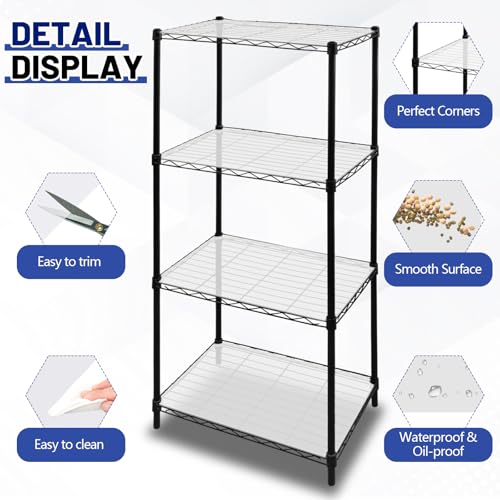 Sliner 4 Pcs Waterproof Plastic Shelf Liners for 11.8 x 16.6 Inch Wire Shelves, Clear