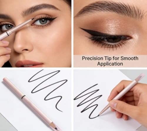 WOANICER 2-in-1 Waterproof Gel Eyeliner Pencil with Smudger - Brown