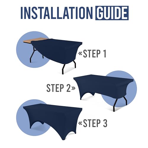Utopia Kitchen Navy Blue Spandex Table Cloth for 6FT Tables - 1 Pack