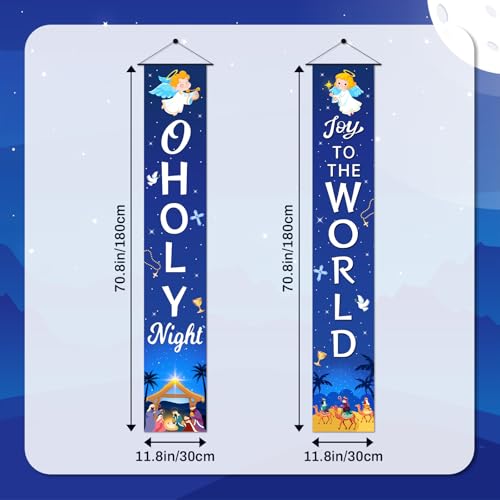 Outdoor Nativity Banner 71x12 Inch - Weatherproof Holiday Decor Set