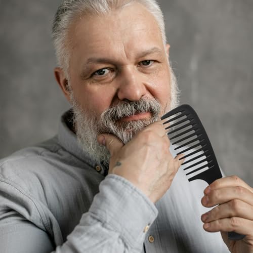 Qjaiune Wide Tooth Hair Comb Set 2-Pack for Curly Hair and Beard Grooming
