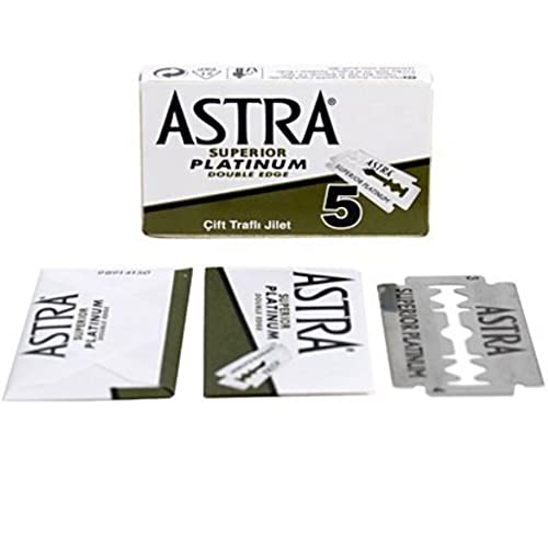 Astra Superior Platinum Double Edge Safety Razor Blades 20 Count