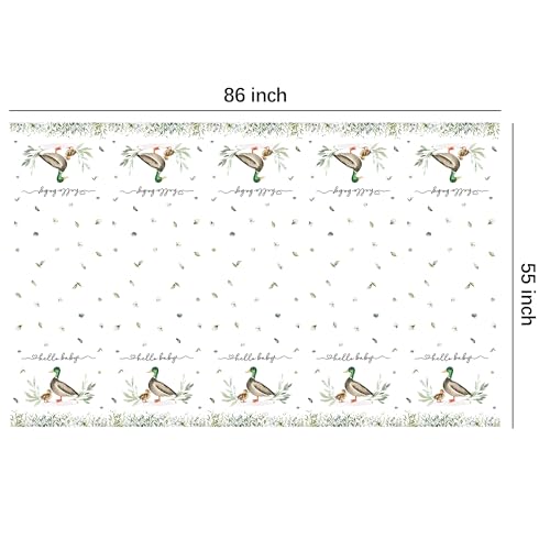 Mallard Duck Baby Shower Tablecloths - 3 Pack, 55 x 86 Inch Disposable