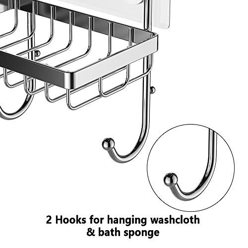 ODesign Stainless Steel Wall-Mounted Soap Holder with Two Hooks