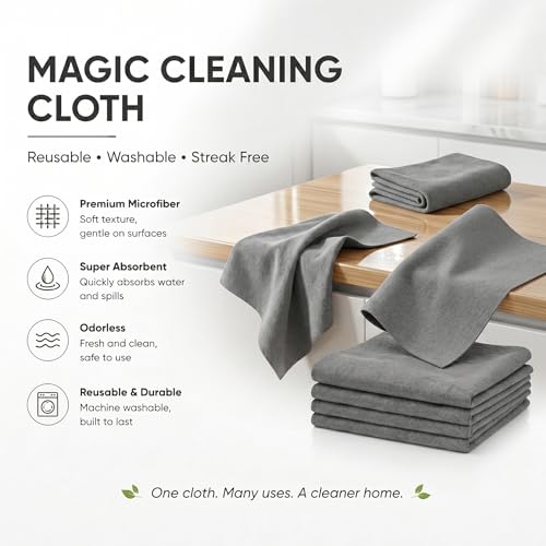 10-Pack Reusable Microfiber Magic Cleaning Cloths - 7.87x9.8in